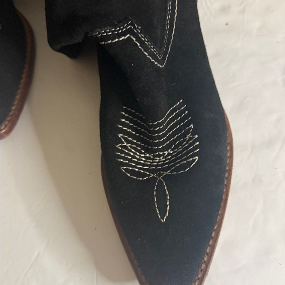 Patricia Nash Bergamo Black Western suede Heeled Boots - Picture 5 of 11